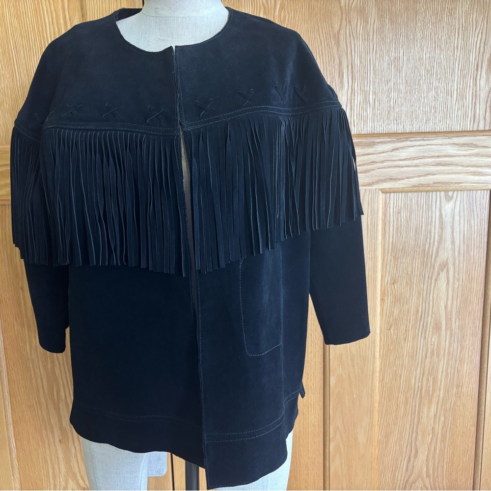 Current & Elliot Western Fringe Suede Jacket Size 1 - Picture 2 of 5